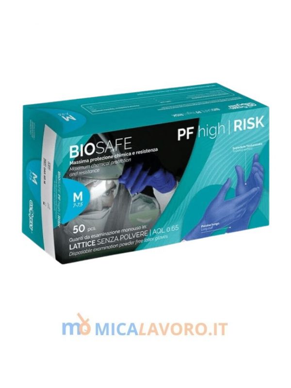 50 PZ - Guanti in lattice High Risk Biosafe