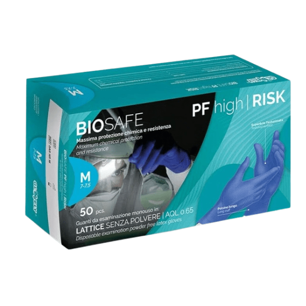 50 PZ - Guanti in lattice High Risk Biosafe
